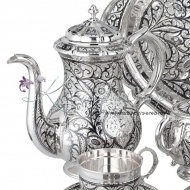 Сервиз чайный с чернью на 6 персон (Новинка), арт №7208