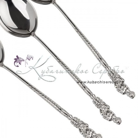 Набор чайных ложек из серебра Ангел
