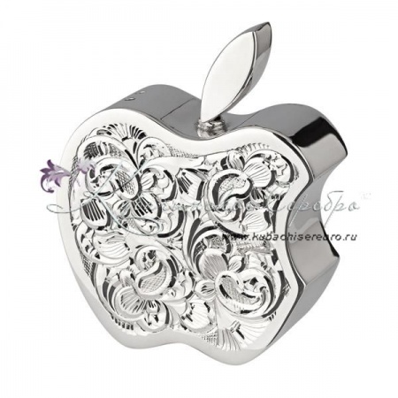 Сольница серебряная с гравировкой Apple 